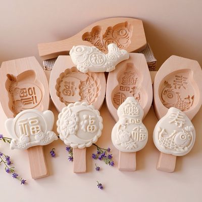 新款立体木质造型花样做馒头模具