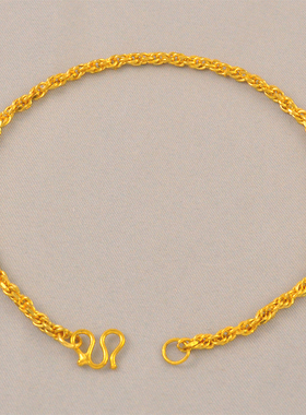 铜镀金经典麻绳女款手链