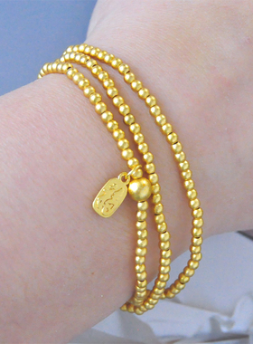 原创铜镀金弹力三圈手链可调节