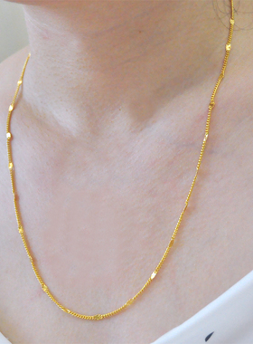轻奢铜镀金50cm女款锁骨链