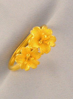 新款花朵女款戒指镀金时尚百搭