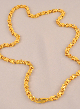 欧美复古轻奢镀金铜锁骨链女款