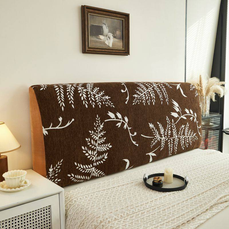 布艺全包床头防尘保护罩雪尼尔超柔云感绒弹力床头罩咖色床头套罩,居家布艺,床头罩,淘宝优惠券,粉丝福利购,淘宝优惠卷