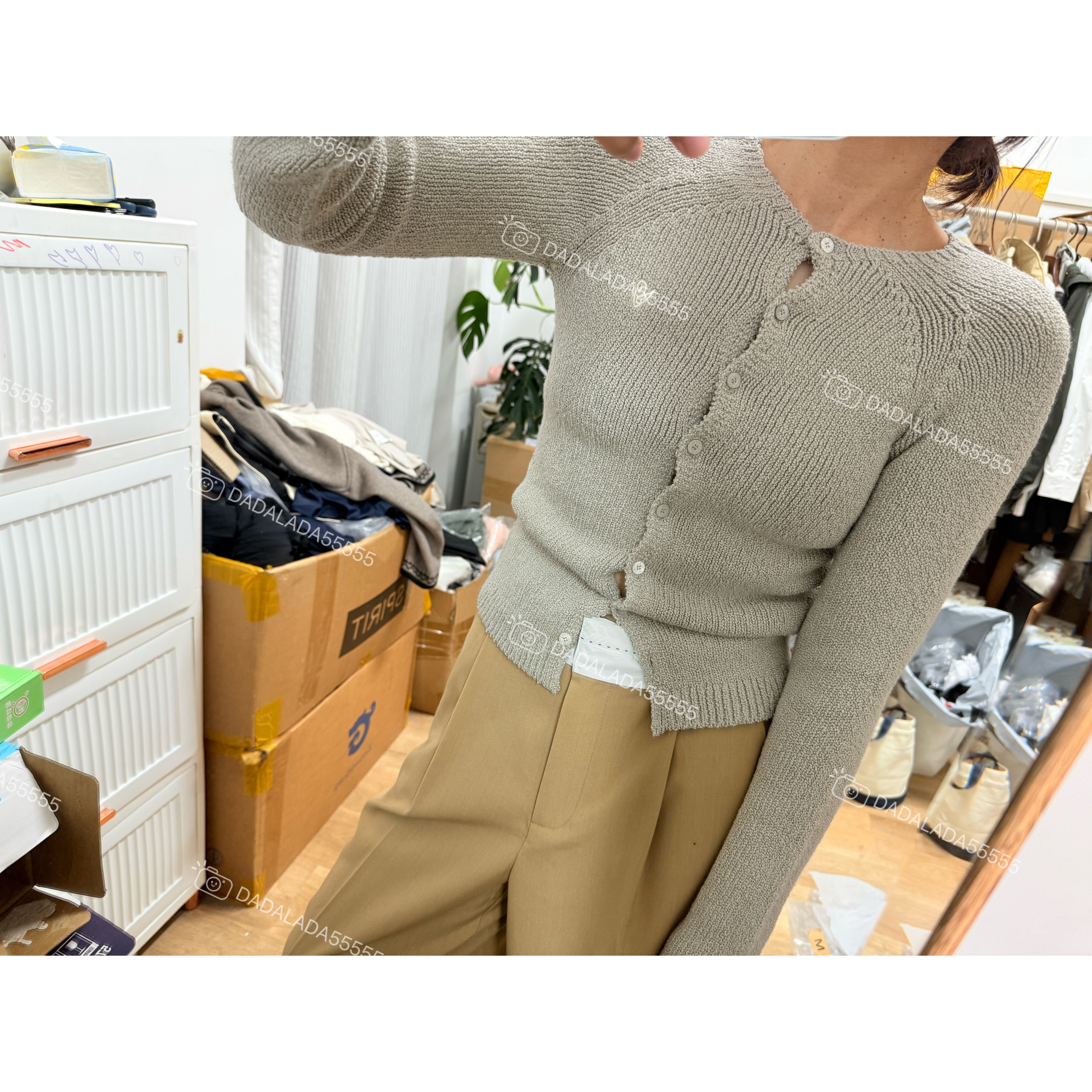 瑞典A 毛巾纱 弹力巨大 时髦精修身开衫