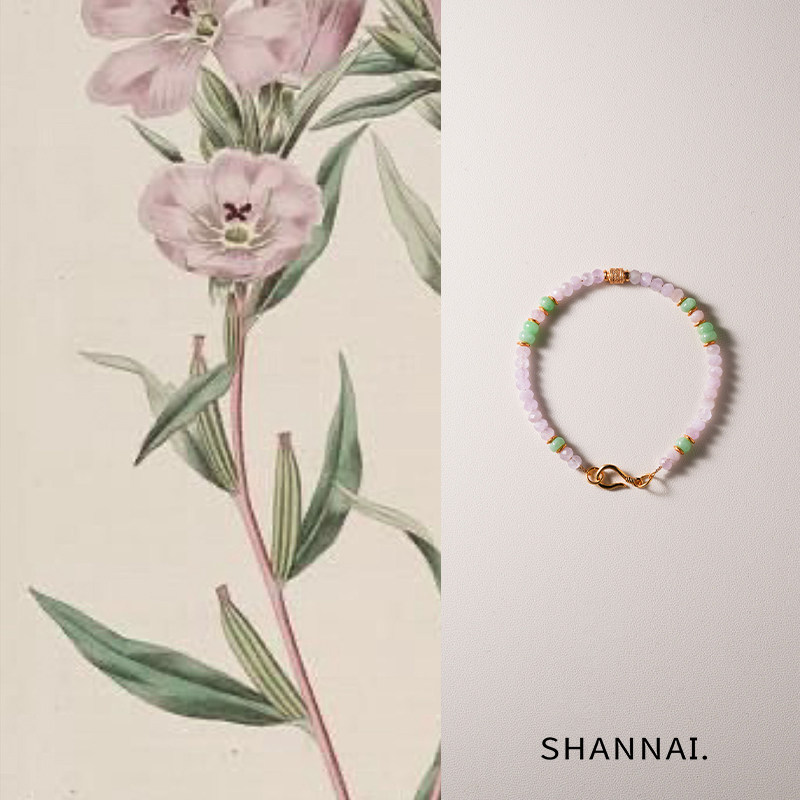 shannai原创「昔悦」新中式国风紫锂辉手串女粉紫色水晶串珠手链