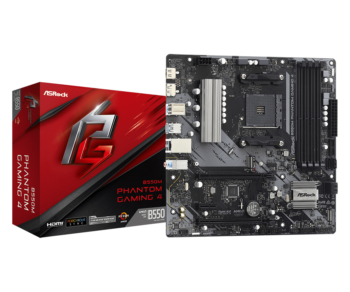 ASROCK/华擎科技 B550M Phantom Gaming 4支持5500 5600 5700X-封面