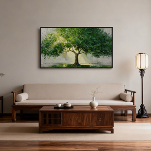 《金叶摇钱》厚涂油画挂画招财进宝办公室玄关入户走廊过道装饰画