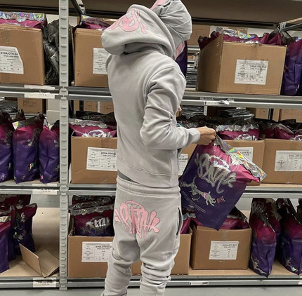 Synaworld加绒DRILL嘻哈街头卫衣外套裤子套装欧美明星cench同款