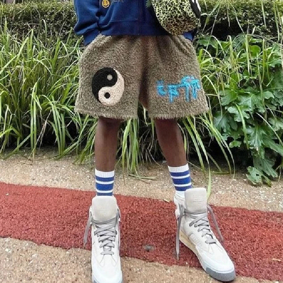 CPFM Fuzzy Acid Shorts 太极合作款夏日毛绒潮流男休闲短裤嘻哈