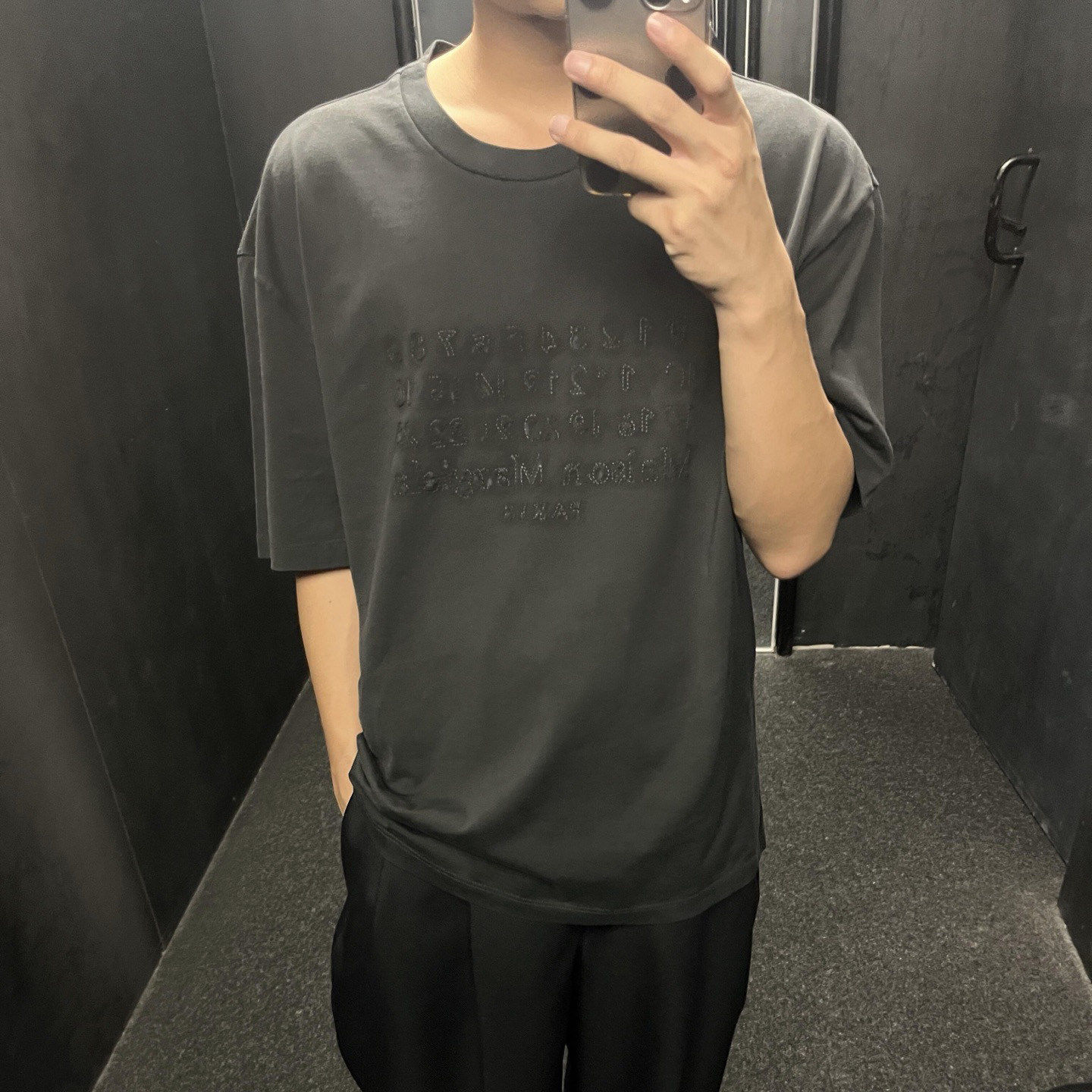 自主马M风格25SS数字徽标印花缝线宽松男女打底休闲短袖T恤tee