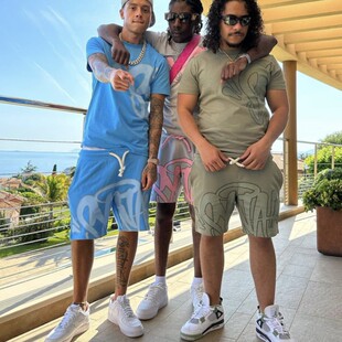 Syna world 夏季短袖套装 欧美明星运动嘻哈休闲T恤短裤Cench同款