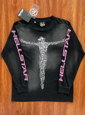 HELL STUDIOS Classic Tee 欧美嘻哈做旧水洗长袖T恤