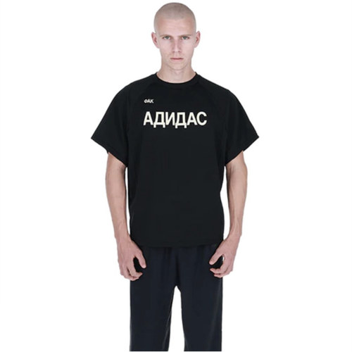 KANYE GOSHA联名 YZY 俄语F*ck AD 黑狗一体剪裁YEEZY短袖T恤tee