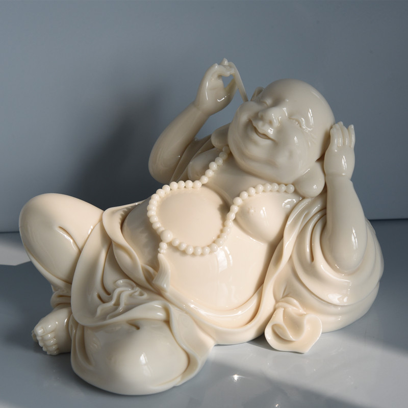 挖耳弥勒陶瓷塑佛像大师手作限量收藏工艺品书房客厅摆件装饰包邮