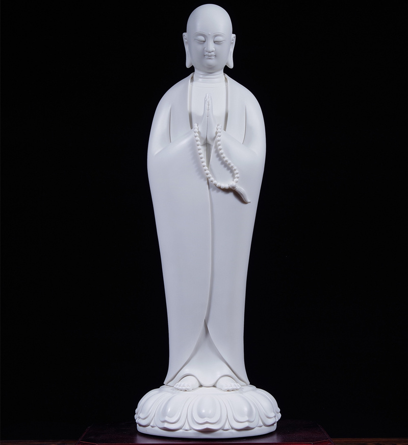 德化白瓷大师手工限量释迦牟佛像陶瓷礼品佛堂家居供奉摆件包邮