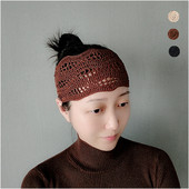 亚麻波浪发带 春秋夏季 帽子土豆夫人原创 发带手工镂空薄款 女款