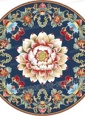 中国风传统文化圆形图案贴画墙上桌面车身门窗装饰贴画遮挡划痕贴