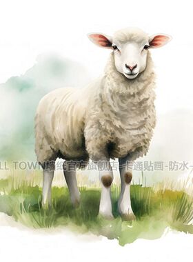 新款绵羊贴画室内墙上门窗浴室厨房卫生间墙贴门贴车贴防水自贴画