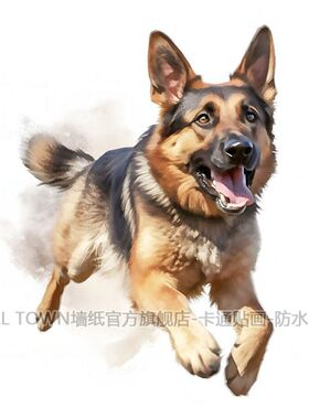 德国牧羊犬贴画德牧贴画车贴门贴墙贴家居装饰宠物店玻璃橱窗贴画