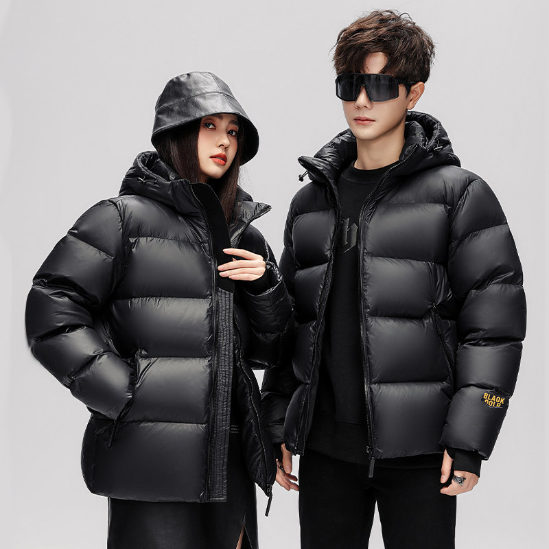2025新款黑金羽绒服帅气男加厚工装连帽保暖白鸭绒外套yr301-P110图片