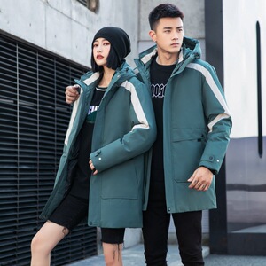 2025年羽绒服男中长款冬季潮连帽外套情侣装冬季新款加厚保暖P120图片