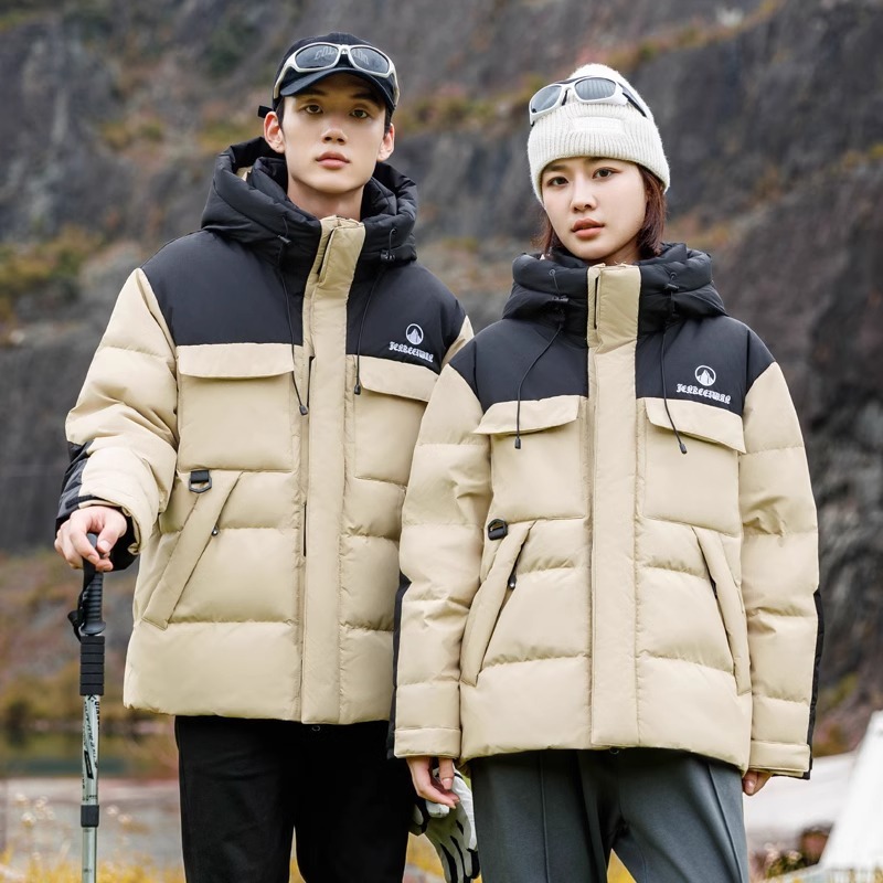 85%白鸭绒羽绒服男女同款新款拼色工装连帽保暖外套db66-P290，男装羽绒服，星座1210A