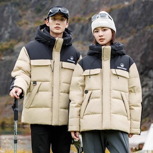 85%白鸭绒羽绒服男女同款新款拼色工装连帽保暖外套db66-P240,男装羽绒服,星座1210A