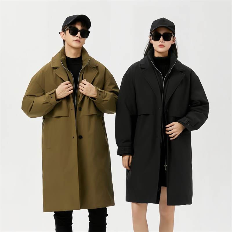 冬新标鹅绒羽绒服中长款风衣外套英伦复古韩版修身大衣上衣P230，男装风衣，星座1210A