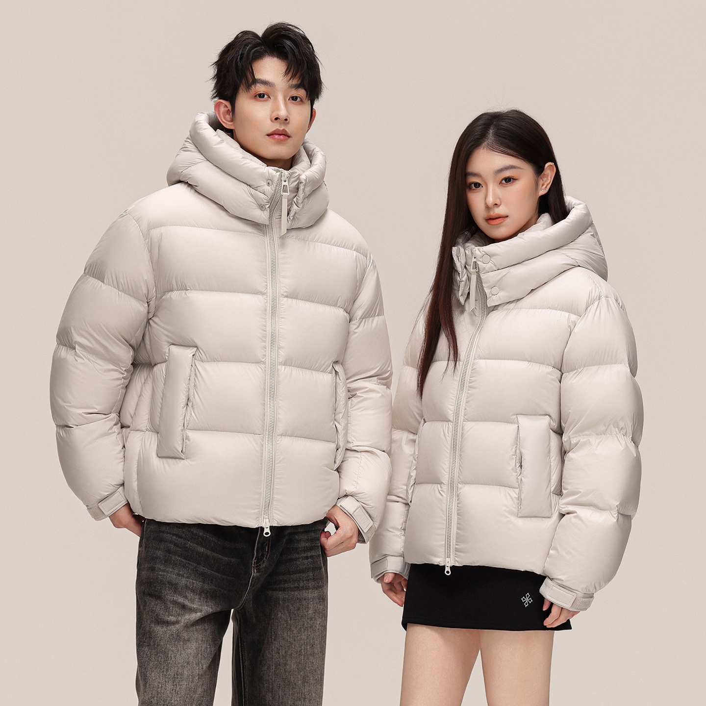 冬装新款90%白鸭绒羽绒服情侣男女面包服宽松连帽外套DB188-P350，男装羽绒服，星座1210A