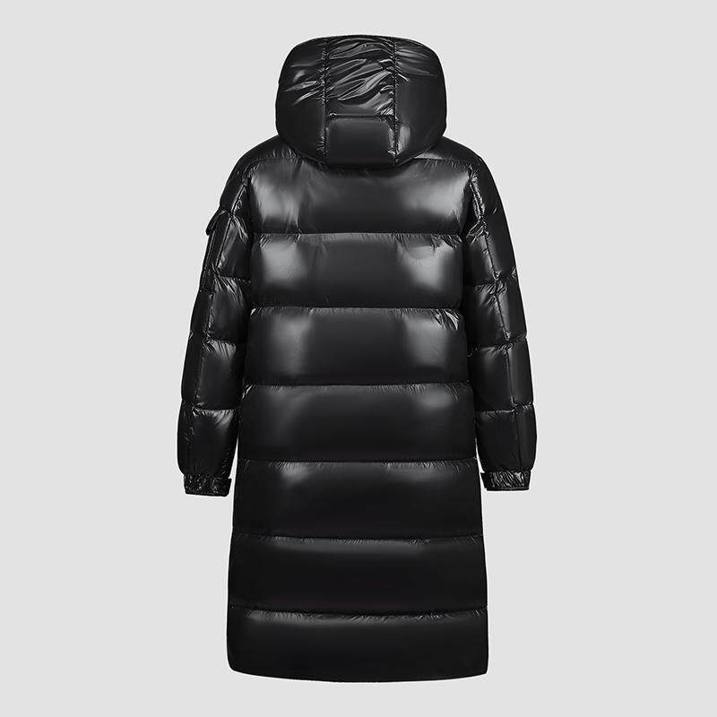 高版本90%鹅绒羽绒服潮牌长款亮面连帽加厚冬季外套男女138-P230,男装羽绒服,星座1210A