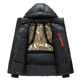 2025新款黑金羽绒服男连帽短款保暖情侣90白鸭绒外套潮yr301-P110，男装羽绒服，星座1210A