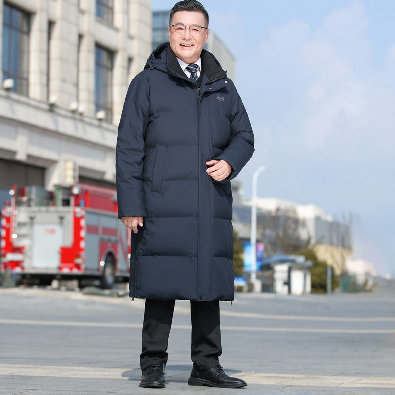 2025年90%白鸭绒长款男士加厚保暖爸爸装外套羽绒服男P220328图片