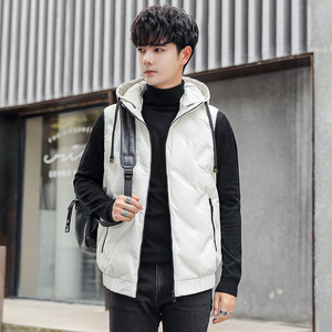 标80%白鸭绒男士羽绒马甲情侣青年连帽外套男DB6562-P95图片