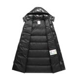高版本90%鹅绒羽绒服潮牌长款亮面连帽加厚冬季外套男女138-P230，男装羽绒服，星座1210A
