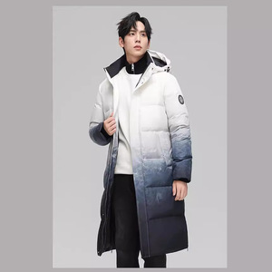 冬装90%白鸭绒羽绒服男新款长款过膝加长加厚保暖H81-P220328图片