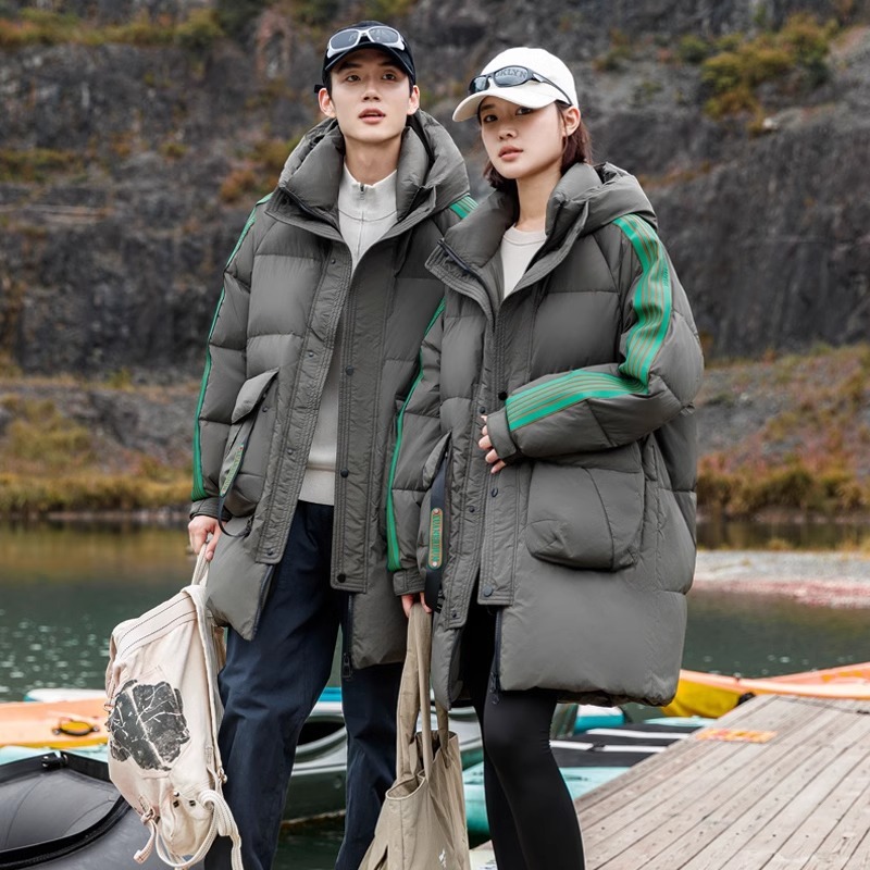 冬装情侣外套中长款新标90%白鸭绒羽绒服男女加厚保暖户外P350，男装羽绒服，星座1210A