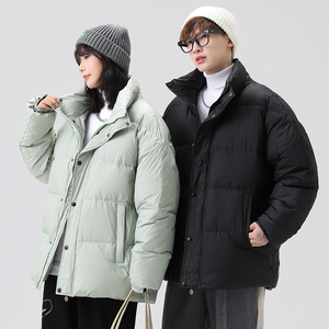 标50%羽绒服大码加厚面包服青年情侣款立领印花保暖外套男P140