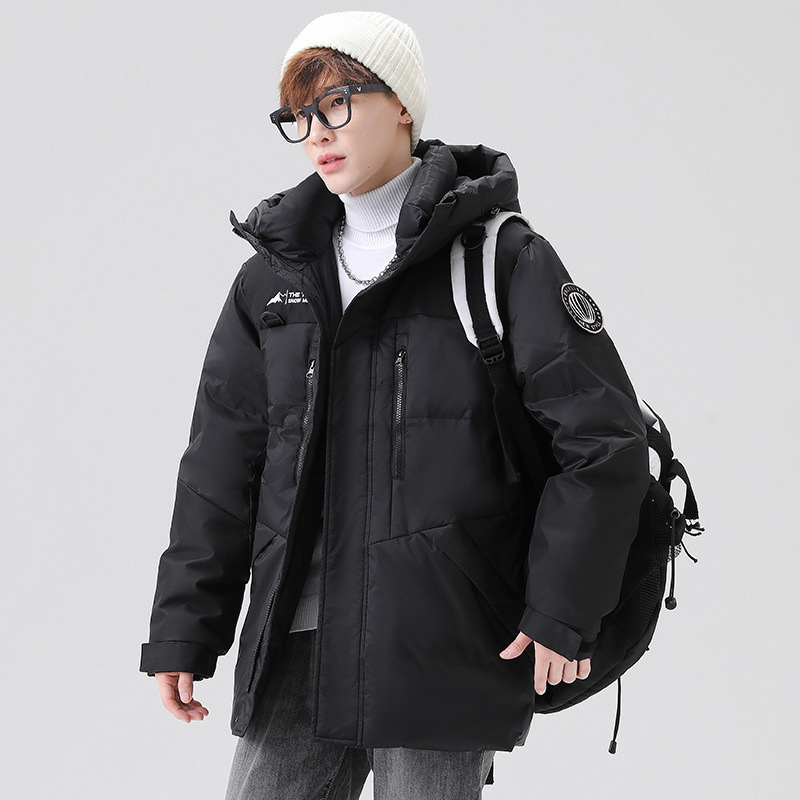 标白鸭绒羽绒服2025潮牌同款迷彩连帽保暖加厚外套DB6591-P180，男装羽绒服，星座1210A