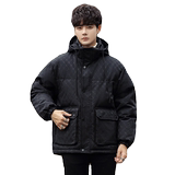 港风潮牌羽绒服上衣冬季短款加厚外套青年男阔版羽绒服H201-P160，男装羽绒服，星座1210A