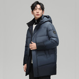 90%白鸭绒羽绒服男中长款加厚冬款户外潮牌大码外套男P180298，男装羽绒服，星座1210A