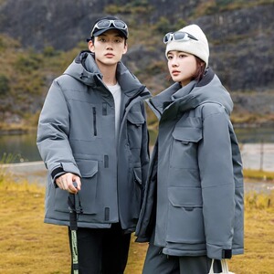 带报告90%白鸭绒羽绒服连帽工装加厚防寒保暖外套潮db67-P260图片