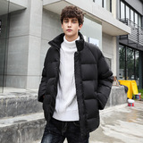 新标80%白鸭绒羽绒服外套男士纯色立领光板团服面包服7582-P140，男装羽绒服，星座1210A