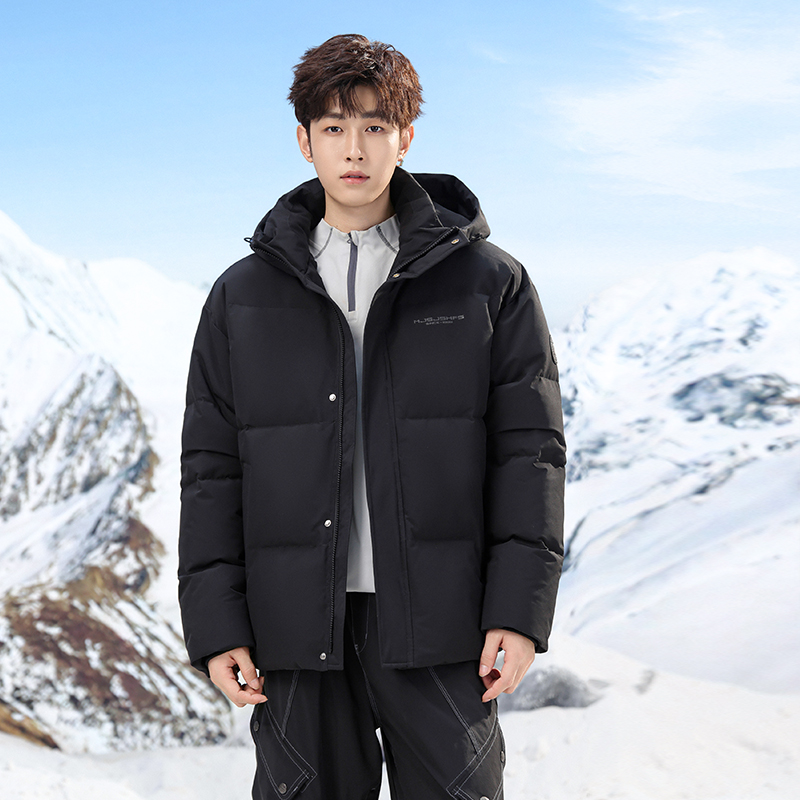 冬装防寒登山户外运动保暖加厚连帽短款男士白鸭绒羽绒服外套P210，男装羽绒服，星座1210A