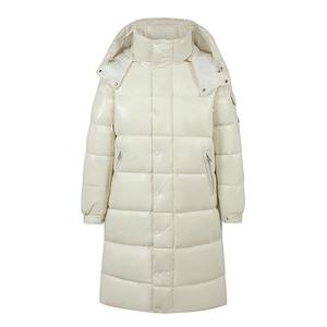 高版本90%鹅绒羽绒服潮牌长款亮面连帽加厚冬季外套男女138-P230图片