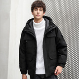 跨境标80%白鸭绒男式羽绒服男短款韩版工装情侣羽绒服7583-P150，男装羽绒服，星座1210A