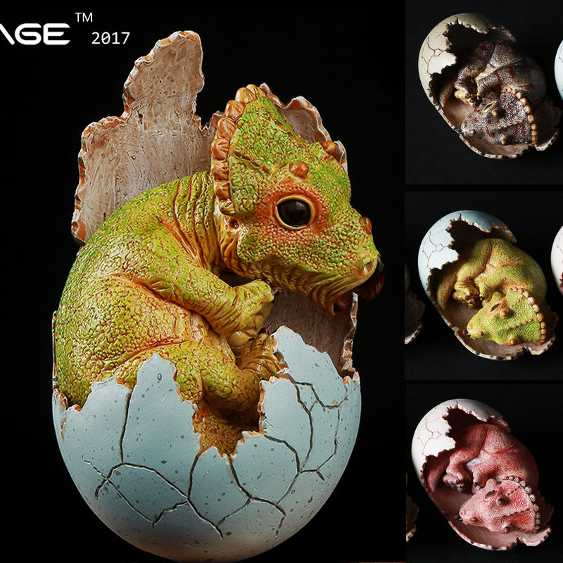 香港edage伊甸纪 侏罗纪三角龙恐龙蛋宝宝 树脂模型玩具礼品 现货