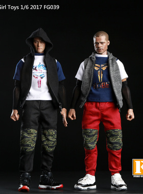 现货 Fire Girl Toys 1/6 2017 FG039 潮流迷彩帽衫衣服AB款套装