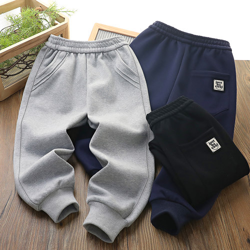 特价110码 针织卫裤~ 男童秋装新品 中大童春秋弹力运动长裤