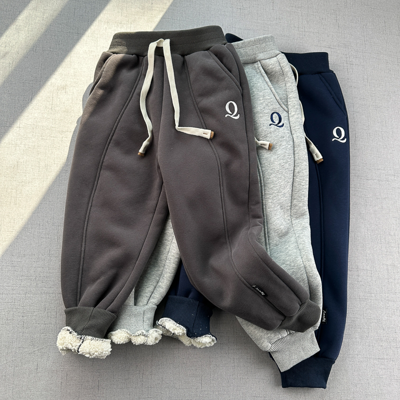 羊羔绒卫裤男童厚棉裤