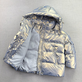 户外羽绒服120 160鸭绒面包服 男童儿童冬季 免洗 厚外套 连帽可拆